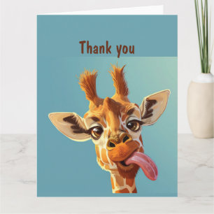 Carte Humour animal amusant Giraffe Merci