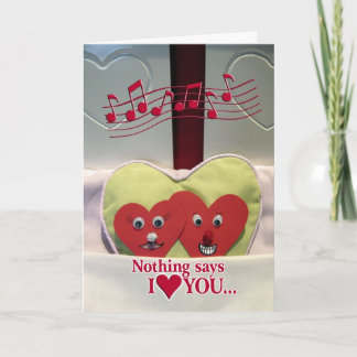 Carte Humour Anniversaire - Deux Coeurs en Lit