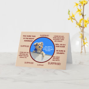 CARTE HUMOUR ANNIVERSAIRE SURPRISE/OOPS—MAUVAISE MAISON 