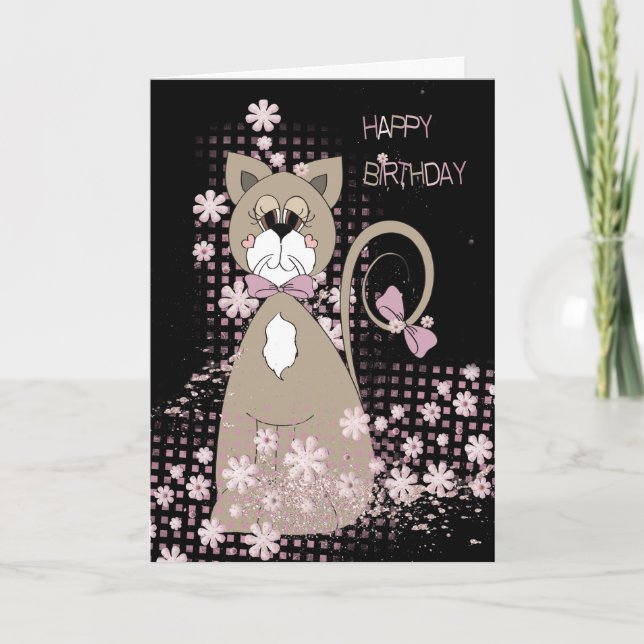 Carte Humour Chat Anniversaire (Devant)