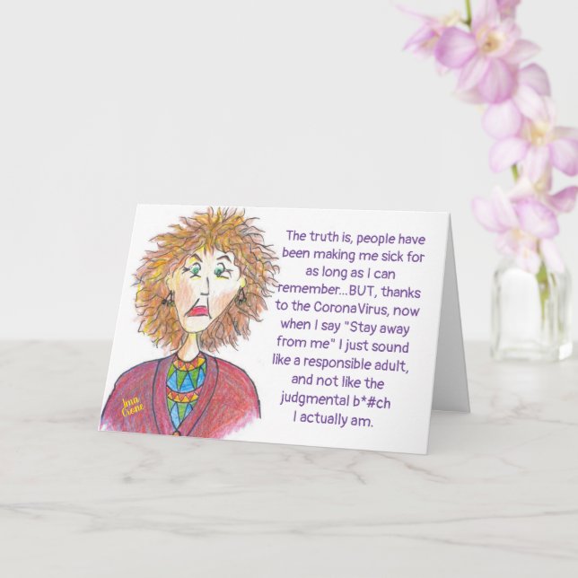 Carte Humour CoronaVirus (Orchidée)