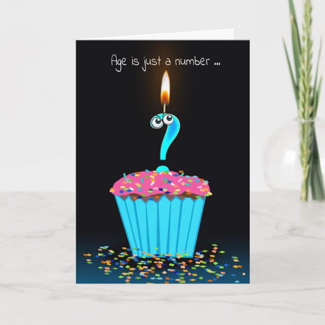 Carte Humour Cupcake d'anniversaire (Devant)