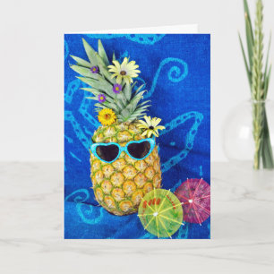 Carte Humour d'ananas tropical
