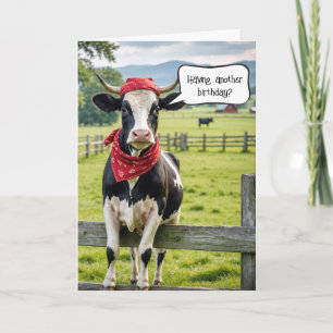 Carte Humour d'anniversaire de Holstein Cow
