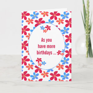 Carte Humour d'anniversaire en vieillissant avec des mar
