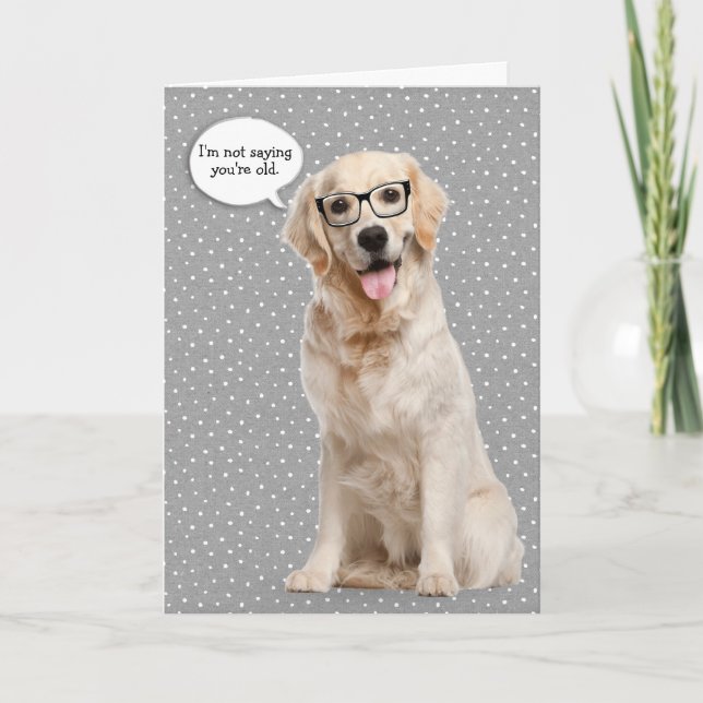 Carte Humour d'anniversaire Golden Retriever (Devant)