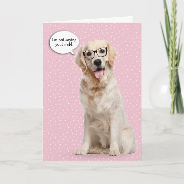 Carte Humour d'anniversaire Golden Retriever (Devant)