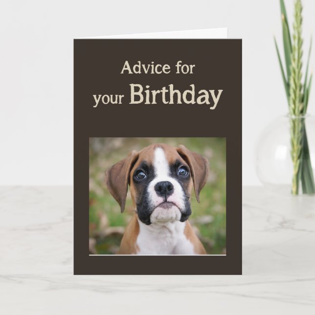 Carte Humour d'anniversaire mignon chien Inspirationnel  (Devant)