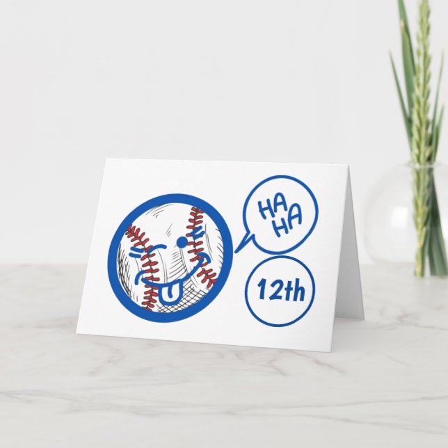 Carte humour DE BASEBALL "12ème" ET UN PEU D'HUMOUR D'AN (Devant)