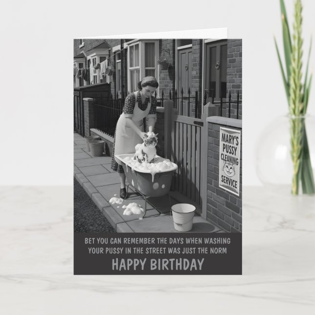 Carte Humour de Chat Drôle Anniversaire (Devant)