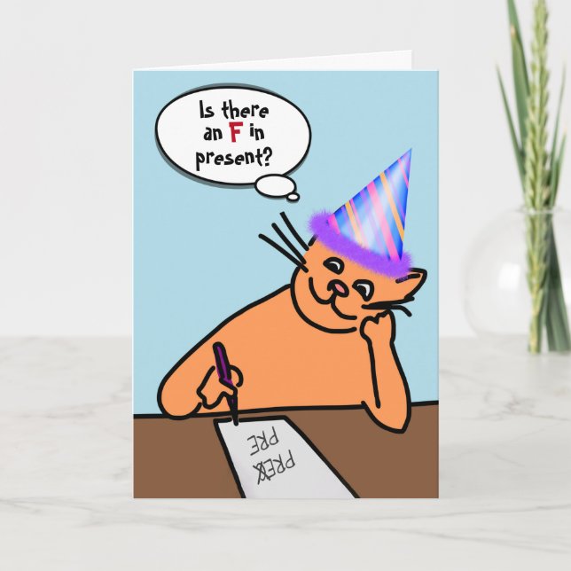 Carte Humour de chats d'anniversaire (Devant)