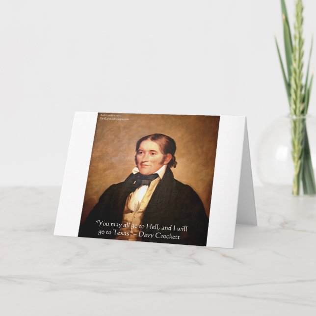 Carte Humour de Davy Crockett "Aller au Texas" (Devant)