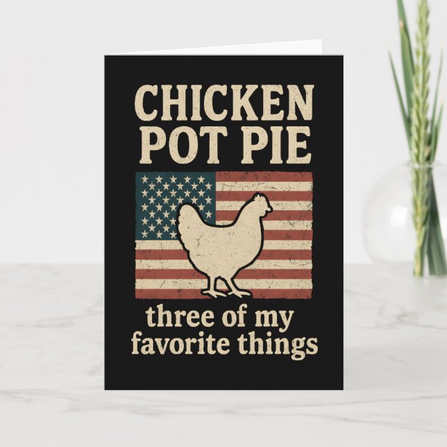 Carte Humour de Ferme Poulet Pot Pie au Poulet Graphique (Devant)