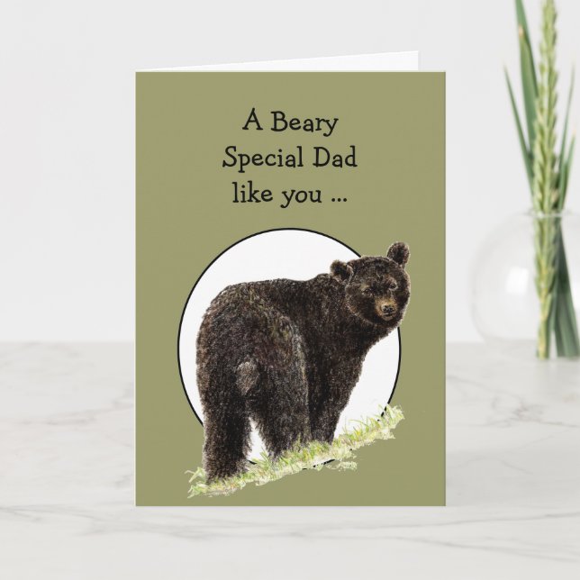 Carte Humour de Fête des pères d'ours pour père spécial  (Devant)