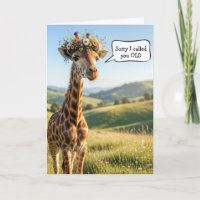 Humour de girafe d'anniversaire en vieillissant