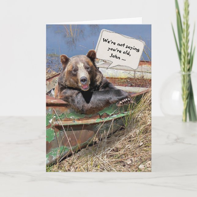 Carte Humour de l'ours d'anniversaire (Devant)