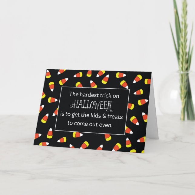 Carte Humour de Maïs de Bonbon d'Halloween (Devant)