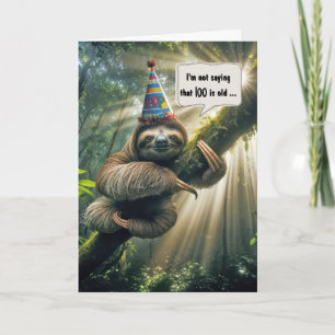 Carte Humour de paresseux pour son 100e anniversaire