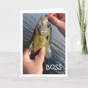 Carte Humour de pêche sur mesure Boss Anniversaire