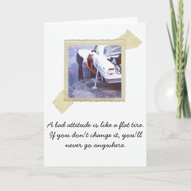 Carte Humour de pneus plats (Devant)