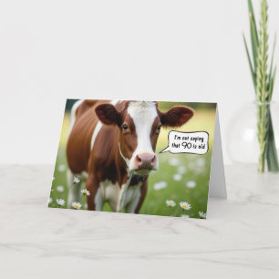 Carte Humour De Vache De Guernesey Pour 90E Anniversaire