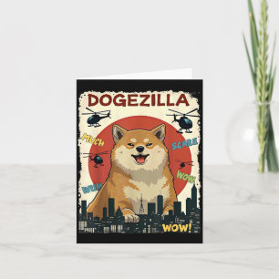 Carte Humour Dogezilla Shiba Inu Chien Halloween