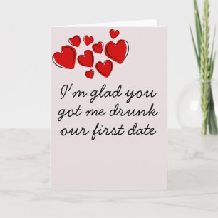 Carte Humour drôle d'anniversaire de Saint-Valentin ivre