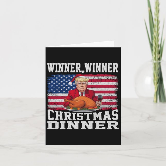 Carte Humour Funny Trump Gagnante du dîner de Noël M (Devant)