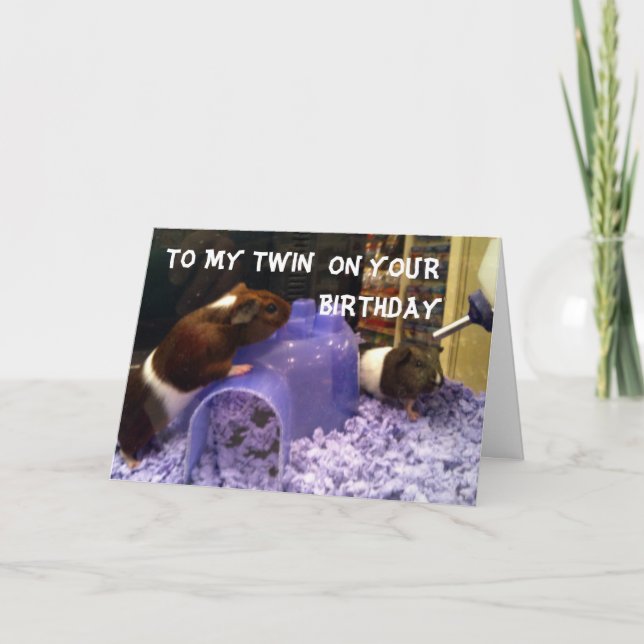 Carte Humour HAMSTER TWINS=FACILE D'ÊTRE VOTRE DOUBLE (Devant)