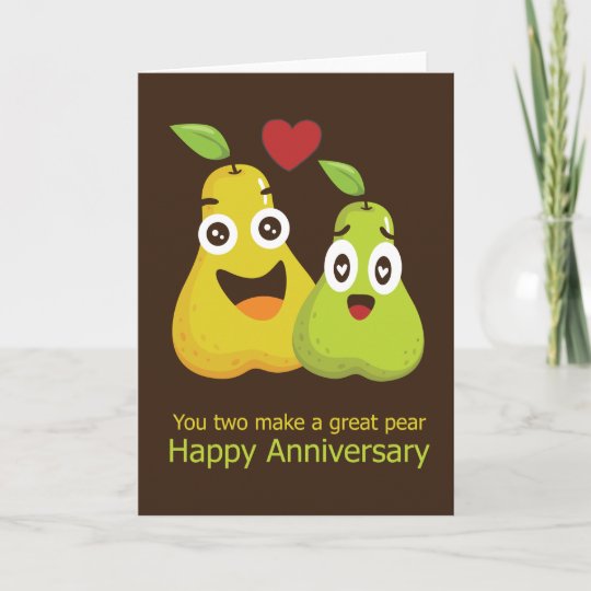 Carte Humour Heureux De Poire D Anniversaire De Mariage Zazzle Fr