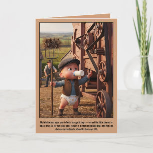 Carte humour noir bébé fait ses premiers pas