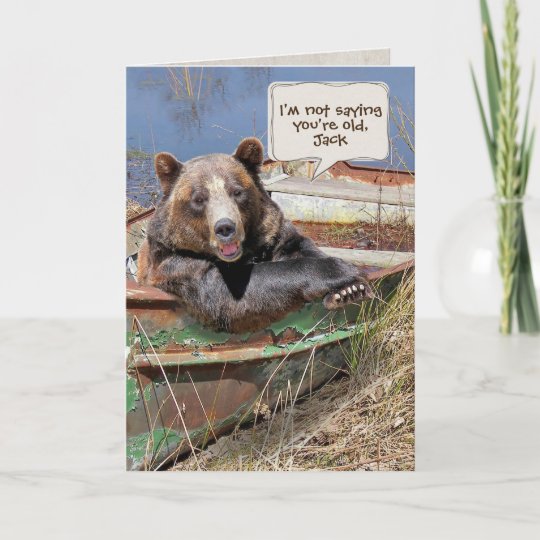 Carte Humour Ours D Anniversaire Dans Le Bateau A Rames Zazzle Fr