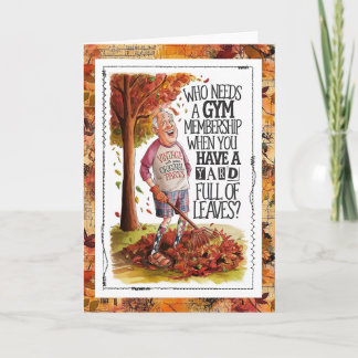 Carte Humour Santé Fitness Vieil Homme Automne
