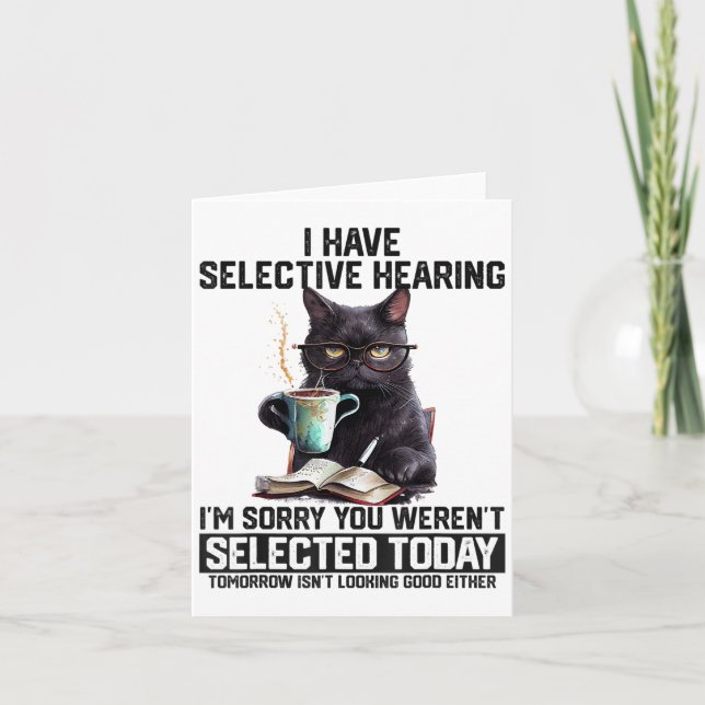 Carte Humour Sarcasme Dit Cadeau Chat Pour Hommes Femmes (Devant)