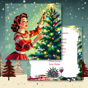 Carte Humour sarcastique de Noël rétro amusant