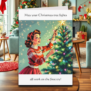 Carte Humour sarcastique de Noël rétro drôle