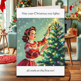 Carte Humour sarcastique de Noël rétro drôle