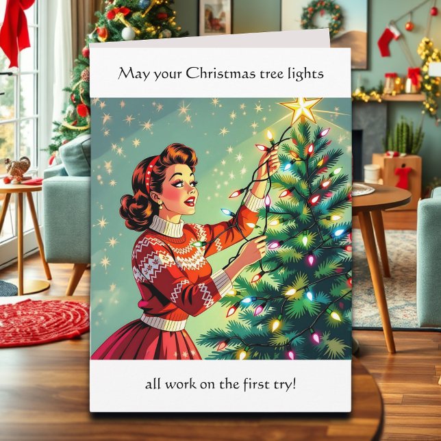 Carte Humour sarcastique de Noël rétro drôle (Créateur téléchargé)