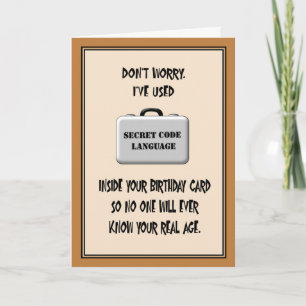 Carte Humour secret 60e anniversaire