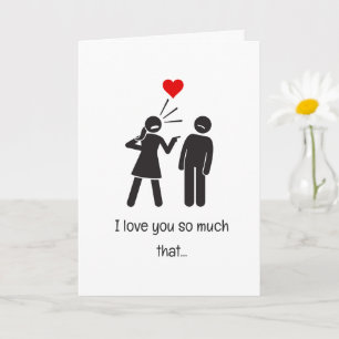 Carte Humour Stickman Couple Joke Funny Valentines Day