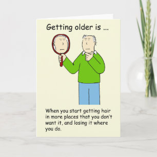 Carte Humour sur le vieillissement pour lui Poils superf