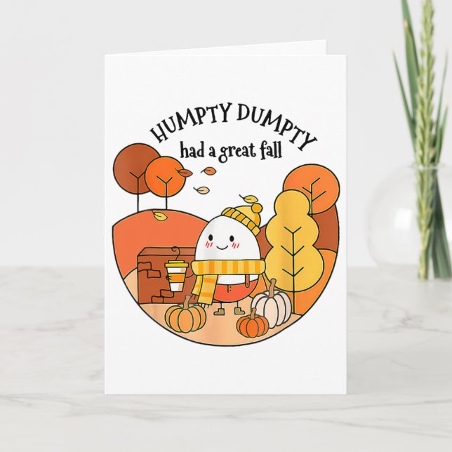 Carte Humpty Dumpty Had A Great Fall Thanksgiving Autumn (Devant)