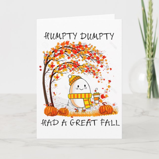 Carte Humpty Dumpty Had A Great Fall Thanksgiving Autumn (Devant)