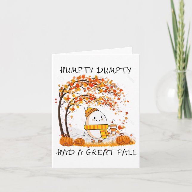 Carte Humpty Dumpty Had A Great Fall Thanksgiving Autumn (Devant)