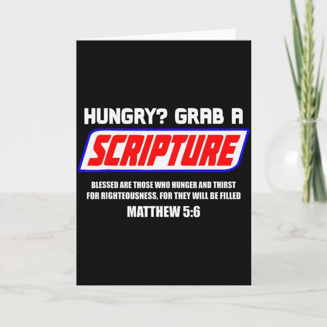 Carte Hungry Grab A Scripture Funny Christian Matthew 5_ (Devant)