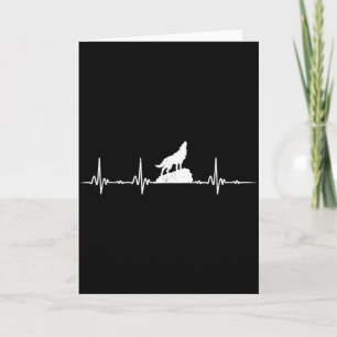 Carte Hurlement de loup Battement de coeur Animaux Amour