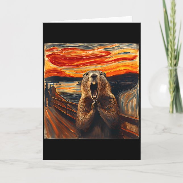 Carte Hurlement Groundhog Jour de la marmotte artistique (Devant)