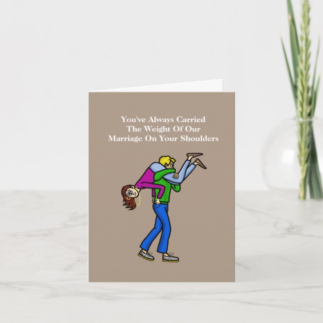 Carte Husband Appreciation Day Card - Man Carrying Wife  (Devant)