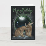Carte Husband Birthday Card - Hoppy Birthday With Rabbit<br><div class="desc">Husband Birthday Card - Hoppy Birthday With Rabbit</div>