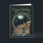 Carte Husband Birthday Card - Hoppy Birthday With Rabbit<br><div class="desc">Husband Birthday Card - Hoppy Birthday With Rabbit</div>